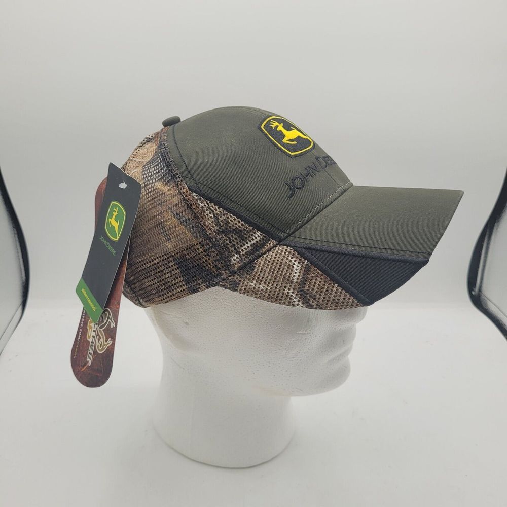 NWT John Deere Camo Staples Promotional Mesh Back Snapback Ballcap Hat Limited
